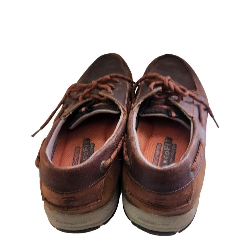 Skechers Relax Fit Memory Foam Leather Boat Shoes Size 12